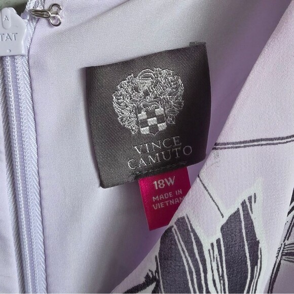 Vince Camuto Purple Sheath Faux Wrap Hi Low Hem Plus Size 18W Lined Floral - Picture 2 of 8
